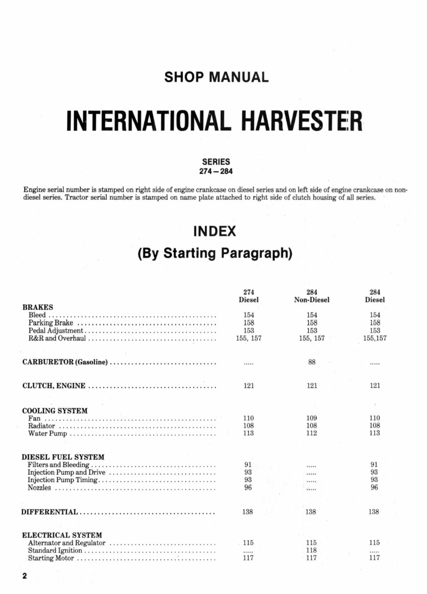 Case IH 284 Tractor Complete Workshop Service Repair Manual preview img 2