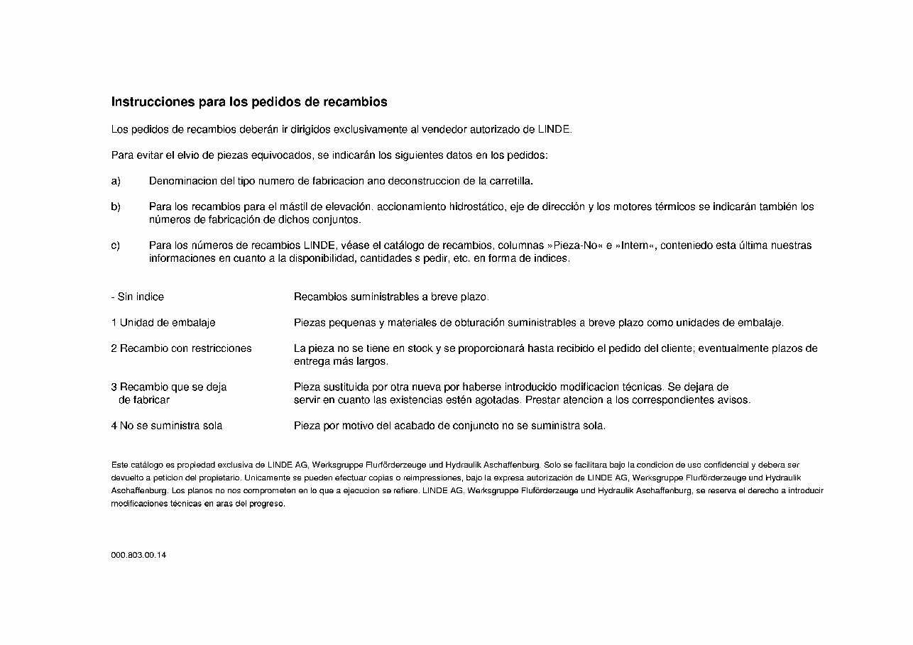 LINDE ForkliftS H20-25 MASTER Parts Manual preview img 2