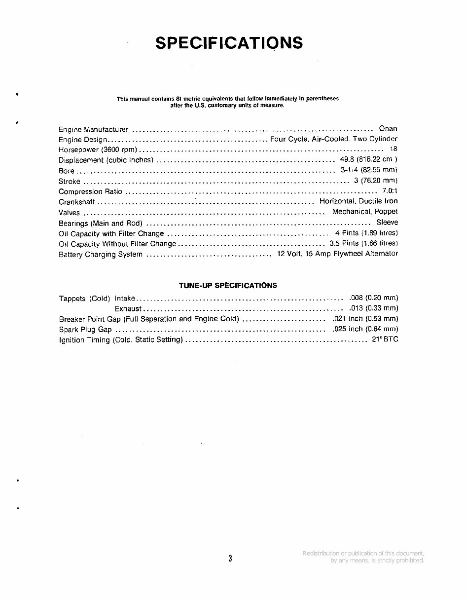 ONAN EngineS BG Parts and Service Manual preview img 5