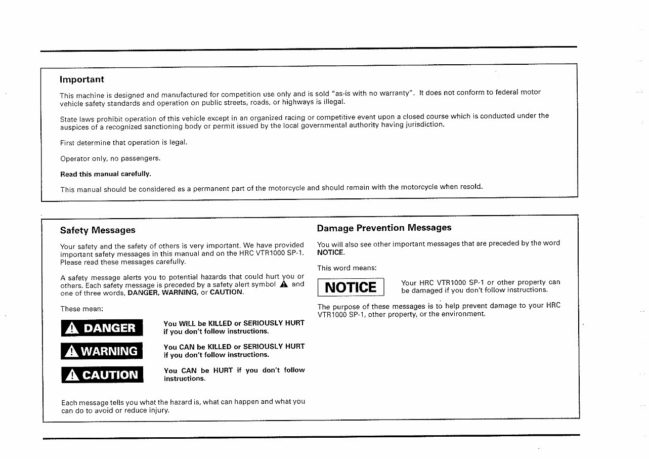 Honda VTR1000 SP1 HRC Service Repair Manual preview img 3