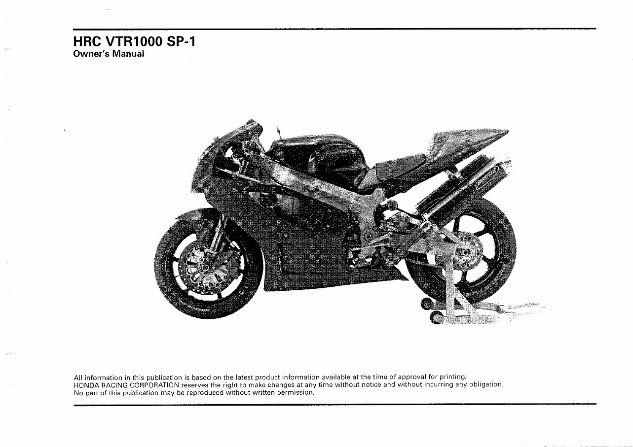 Honda VTR1000 SP1 HRC Service Repair Manual preview img 4