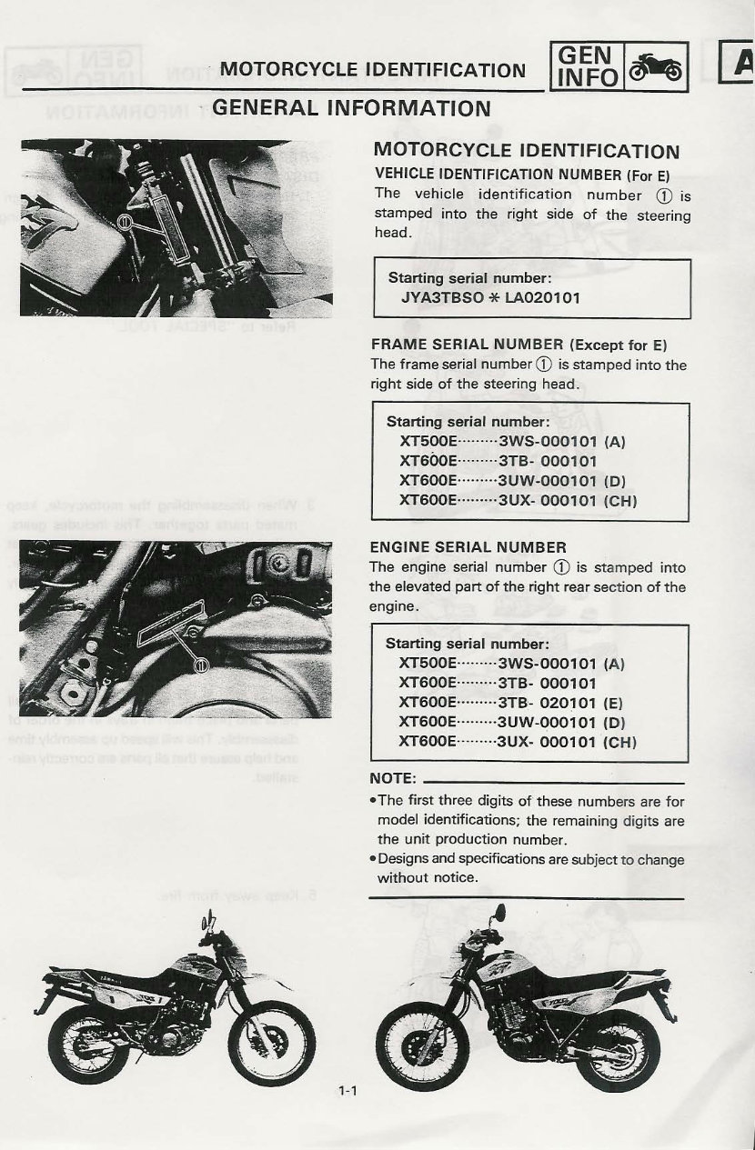 Yamaha Xt500e / Xt600e Service Repair Manual preview img 10