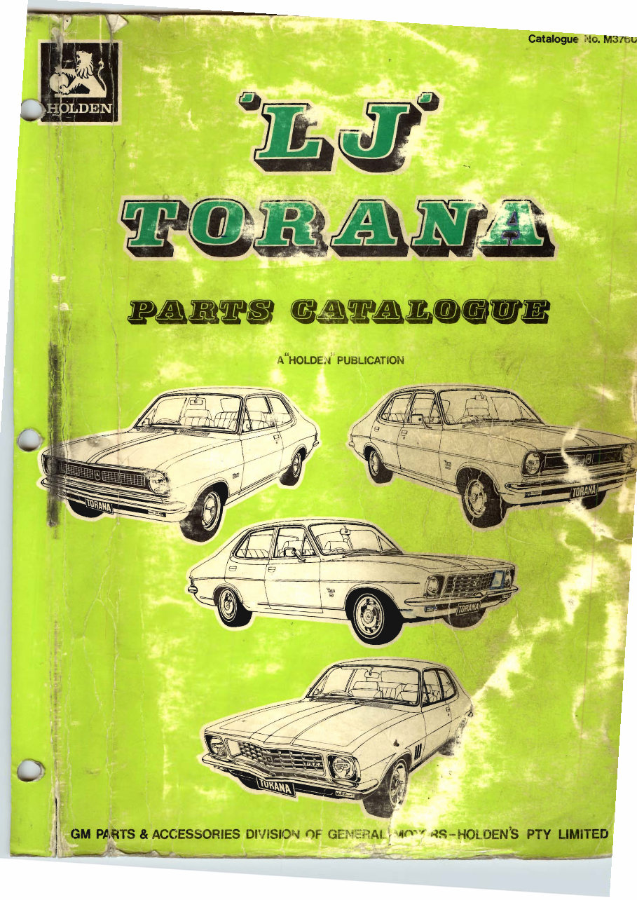 1972-1974 Holden Torana LJ Inc XU1 Parts Catalog preview img 1