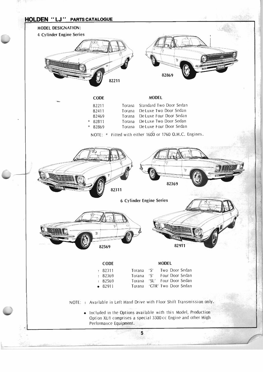 1972-1974 Holden Torana LJ Inc XU1 Parts Catalog preview img 6