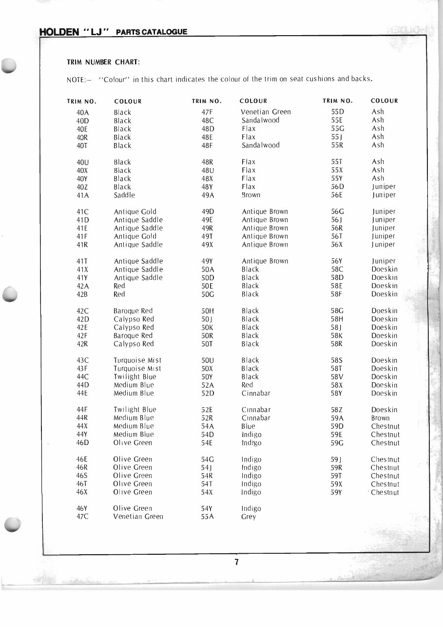 1972-1974 Holden Torana LJ Inc XU1 Parts Catalog preview img 8