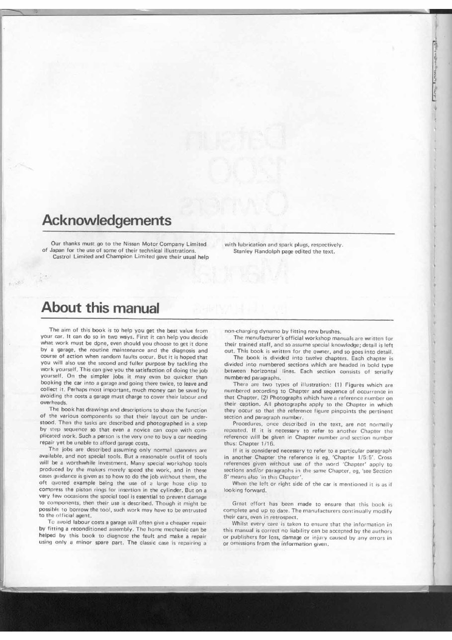1969-1973 Datsun 1200 Range Service & Repair Manual preview img 3