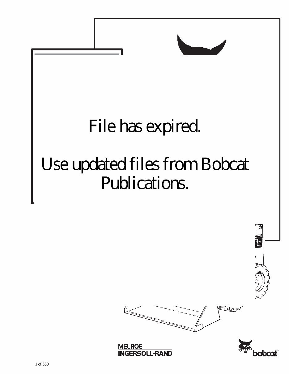 Bobcat 863 High Flow 514425001 + Factory Service & Work Shop Manual preview img 1