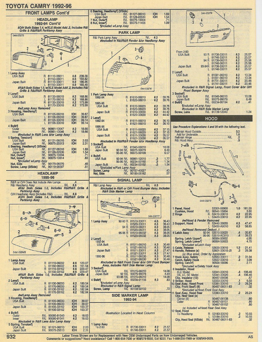 1995 Toyota Camry Service & Repair Manual preview img 2