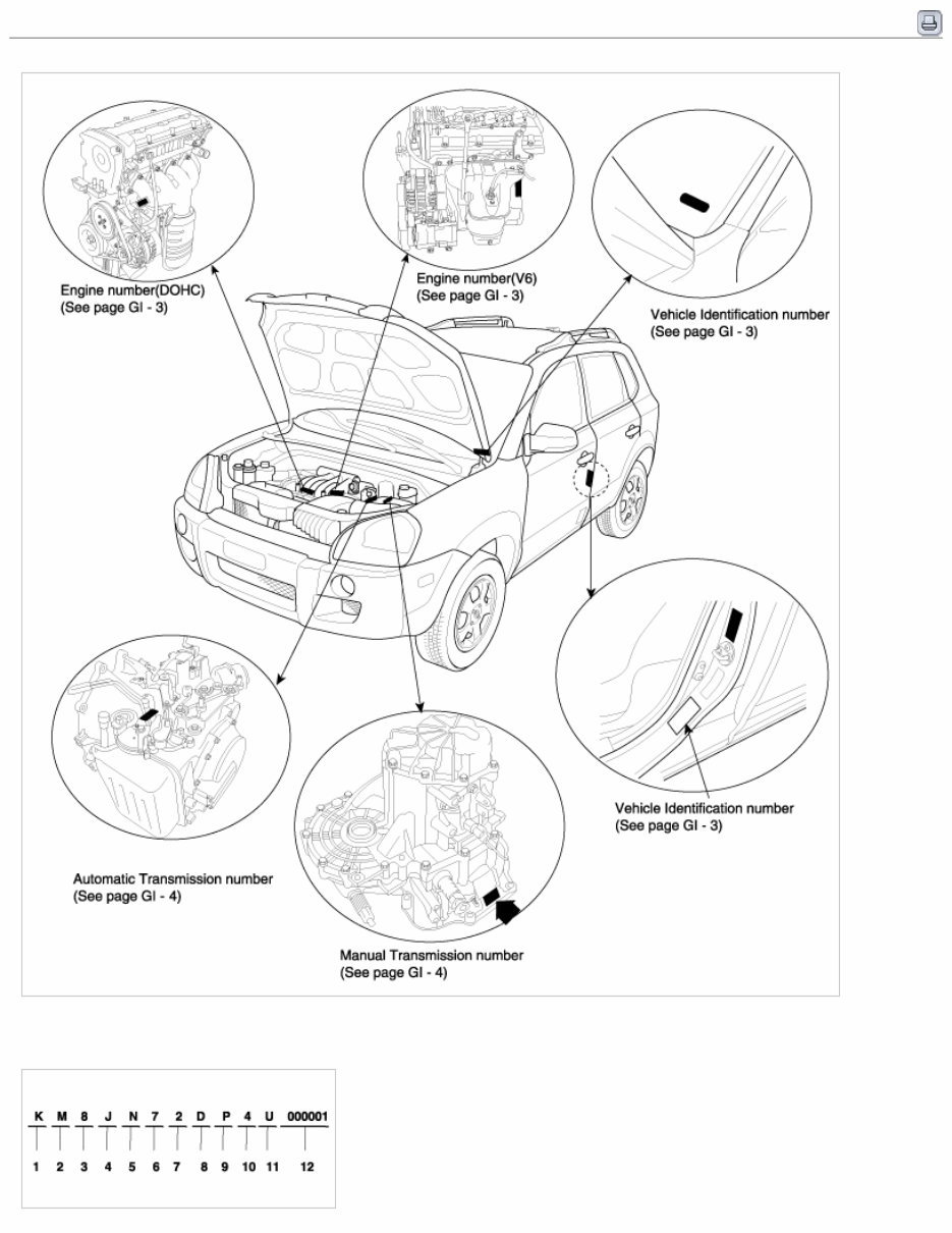 2005 Hyundai TUCSON (JM) G 2.0 DOHC Service & Repair Manual preview img 1