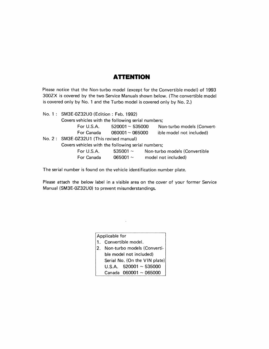 1993 Nissan 300ZX Service & Repair Manual preview img 1